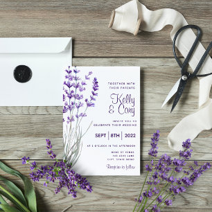 Faire-part de mariage Lavande aquarelle