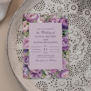 Faire-part de mariage Lavande et Pivoine Lilac Rus