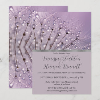 Faire-part de mariage Lavender Raindrops