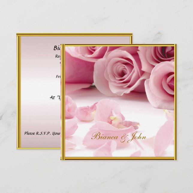 Faire-part de mariage le plus populaire et élégant (Devant / Derrière)