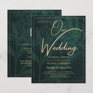 Faire-part de mariage LeahG Emerald Forest Vert Or