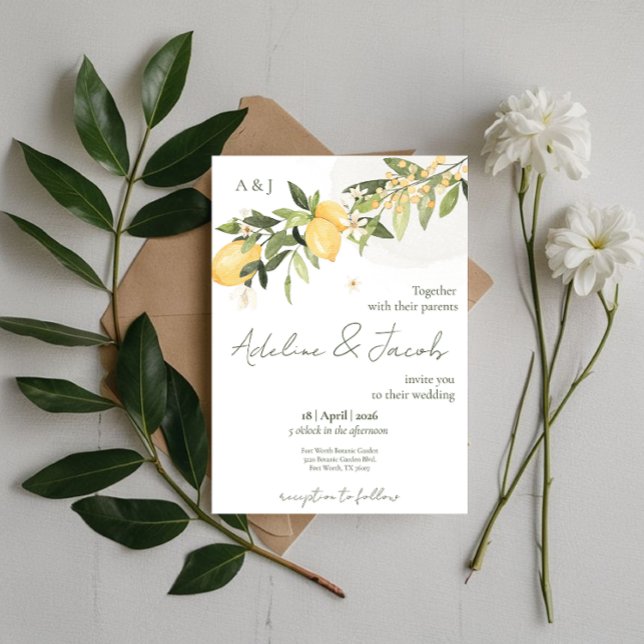 Faire-part de mariage Lemon Kissed (Créateur téléchargé)