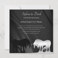 Faire-part de mariage licorne mystique