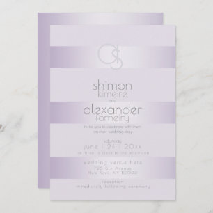 Faire-part de mariage   Lilac Shimmer Striogramme