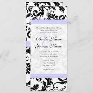Faire-part de mariage Lilac Trim noir Damask