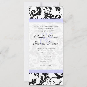 Faire-part de mariage Lilac Trim noir Damask