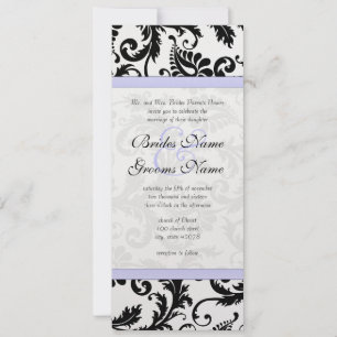 Faire-part de mariage Lilac Trim noir Damask
