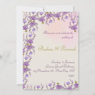 faire-part de mariage lilas