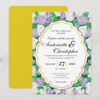 Faire-part de mariage Lilas & Rose Blanche avec Bo
