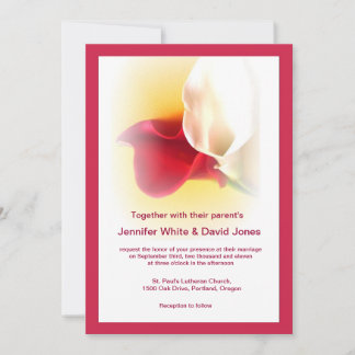 Faire-part de mariage Lily de Calla rouge et blanc