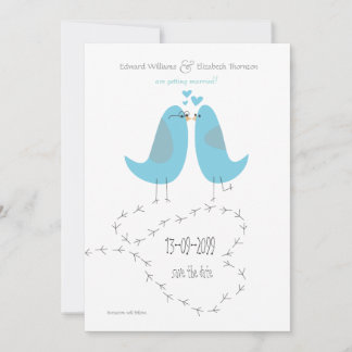 Faire-part de mariage Love Birds Save the Date