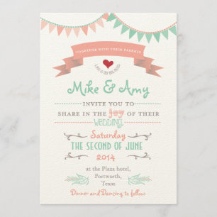 Faire-part de mariage lunaire Vintage