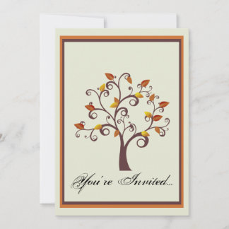 Faire-part de mariage lunatique d'arbre d'automne