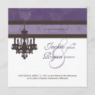 Faire-part de mariage Lustre violet Brown Floral