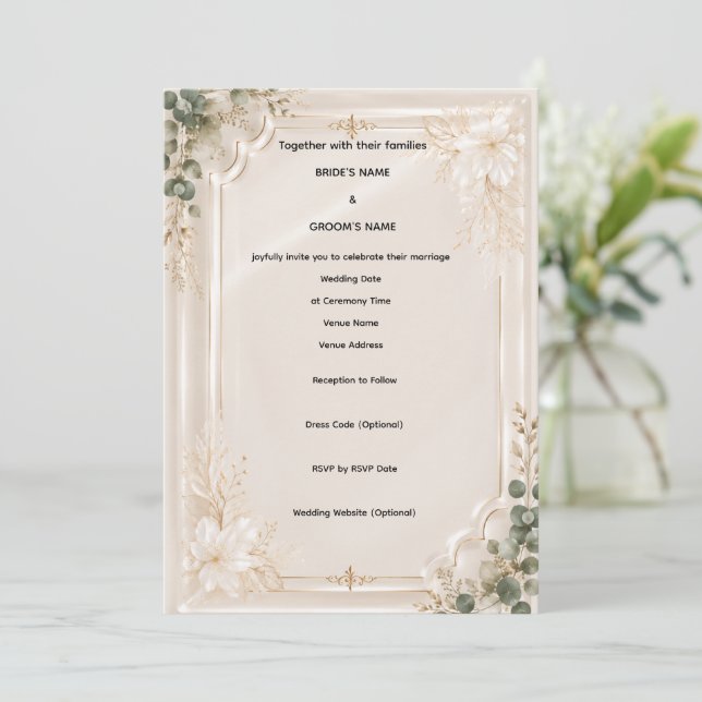 Faire-part de mariage luxe en acrylique clair cham (Debout devant)