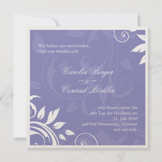 Faire Part De Mariage Luxueuse Allemand Texte 2 Zazzle Fr