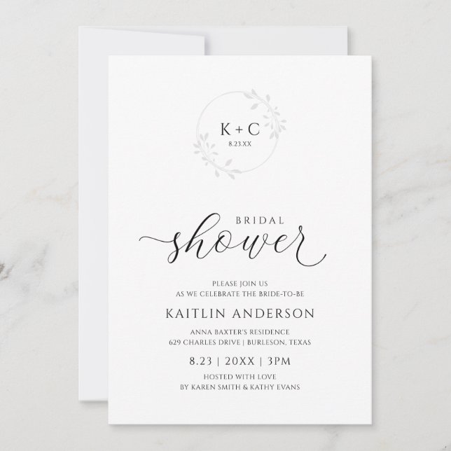 Faire-part de Mariage Luxueux Élégant Calligraphie (Devant)