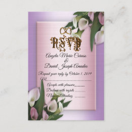 Faire-part de mariage lys calla RSVP