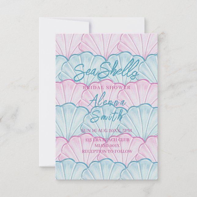 faire-part de mariage magique coquillages (Devant)