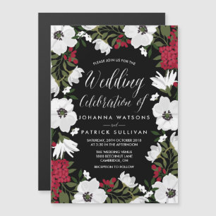 Faire-part de mariage magnétique de l'anémone roug