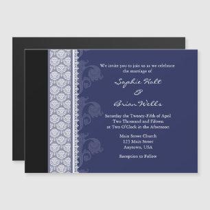 Faire-part de mariage Magnétique moderne Black de 