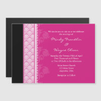 Faire-part de mariage magnétique moderne rose chau
