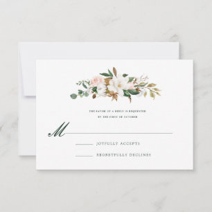 Faire-part de mariage Magnolia à l'aquarelle