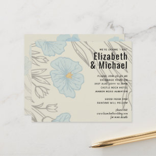 Faire-part de mariage Magnolia Blue Poppy BUDGET