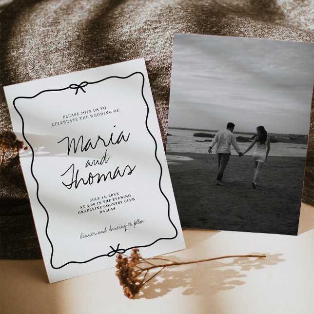 Faire-part de mariage Main moderne dessinée (Créateur téléchargé)