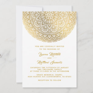 Faire-part de mariage Mandala Gold