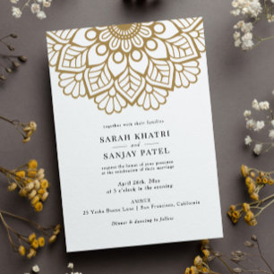 Faire-part de mariage Mandala Gold