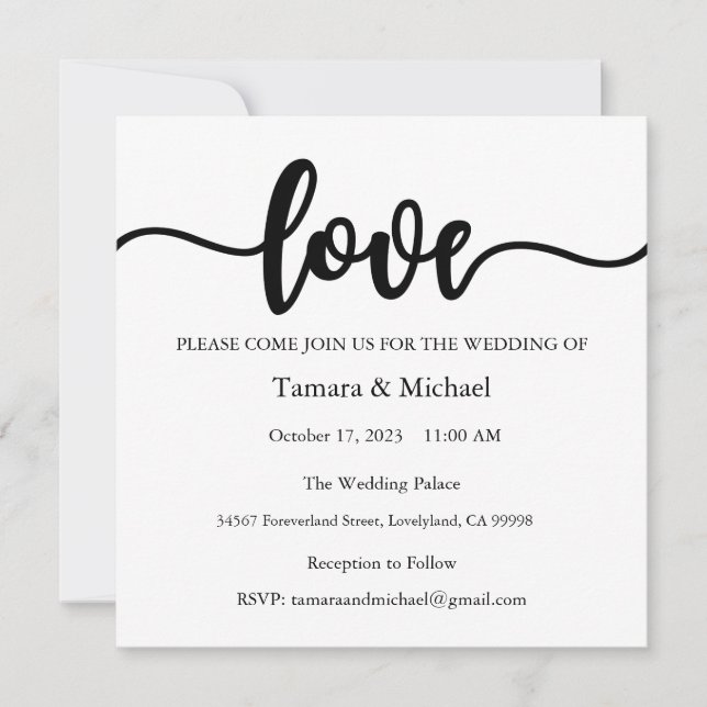 Faire-part de mariage, Mariage fixe, Amour (Devant)