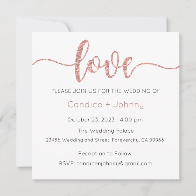 Faire-part de mariage, Mariage fixe, Amour (Devant)