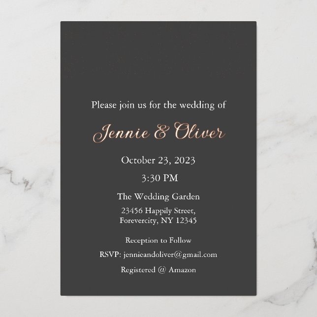 Faire-part de mariage, Mariage fixe, huile, dentel (Recto)