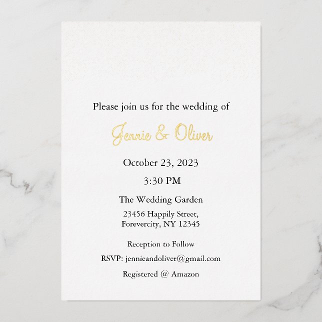 Faire-part de mariage, Mariage fixe, huile, dentel (Recto)