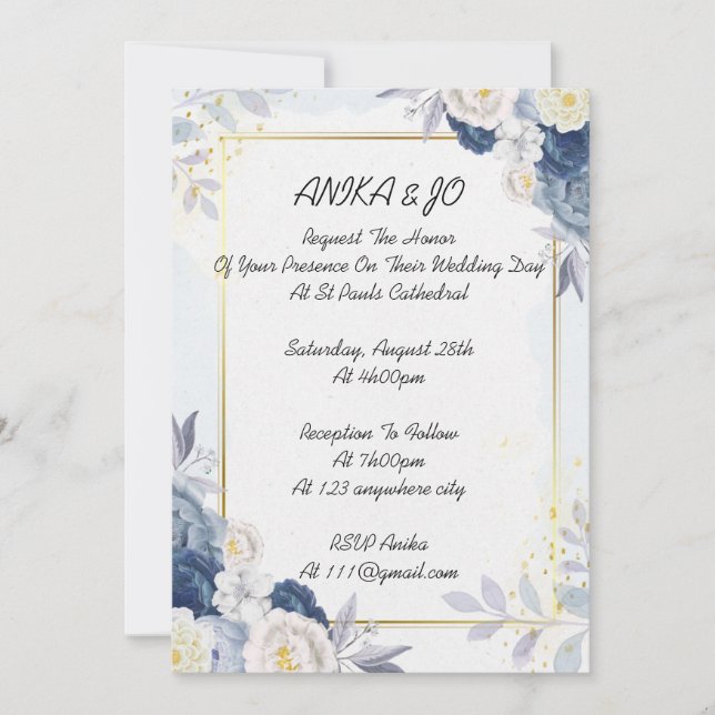 FAIRE-PART DE MARIAGE, MARIAGE FLORAL (Devant)