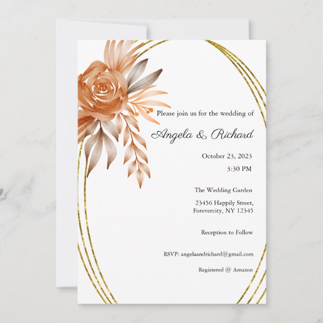 Faire-part de mariage, Mariage stationnaire, Marié (Devant)