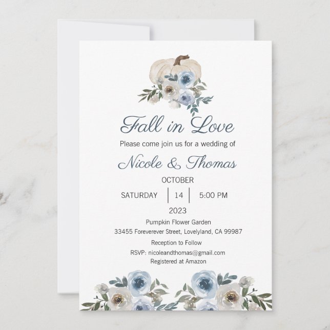 Faire-part de mariage, mariage Tombez amoureux  (Devant)