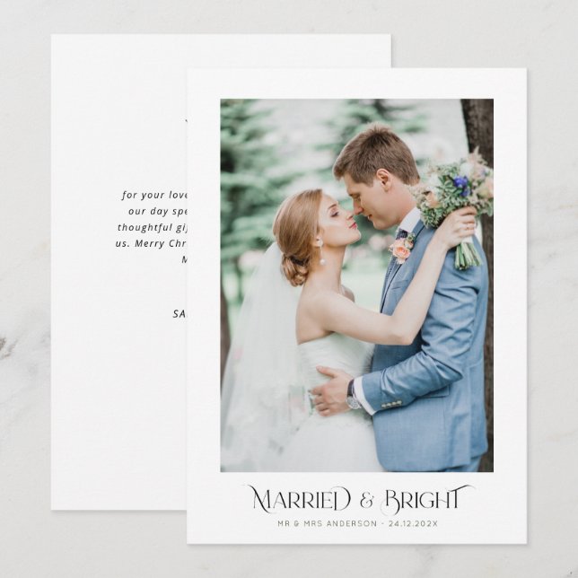 faire-part de mariage marié et lumineux (Devant / Derrière)