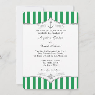 Faire-part de mariage marine gris blanc vert