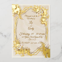 Faire-part de mariage marron et beige