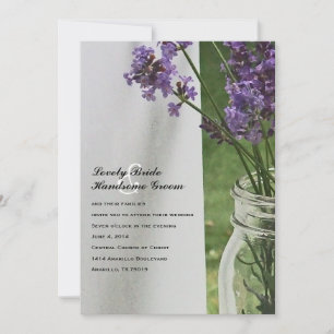 Faire-part de mariage Mason Jar Lavender White Por