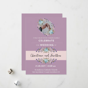 Faire-part de mariage mauve