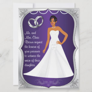 Faire-part de mariage mauve de la mariée des annea