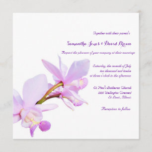 Faire-part de mariage mauve d'orchidées