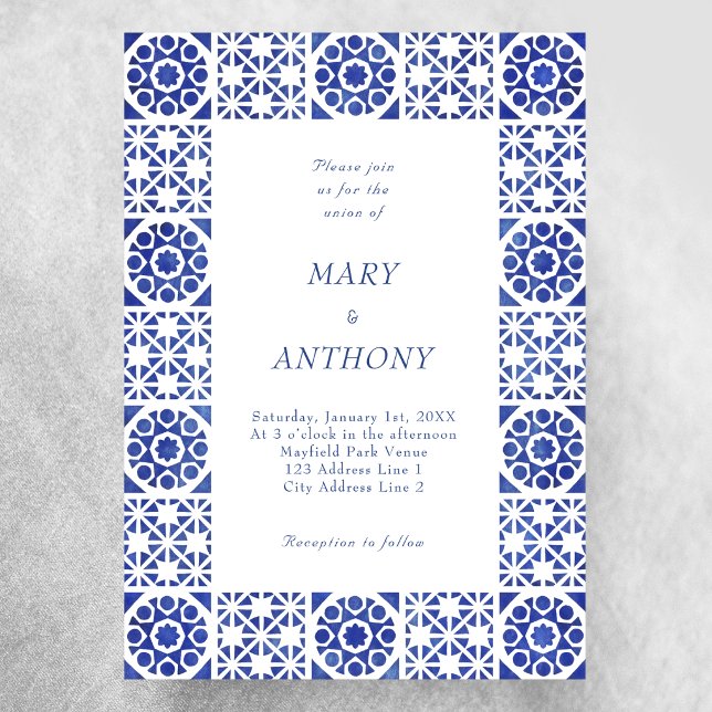 Faire-part de mariage Méditerranée bleue (Créateur téléchargé)