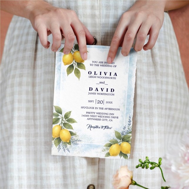 Faire-part de mariage méditerranéen au citron et à (Créateur téléchargé)