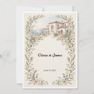 Faire-part de mariage Méditerranéen Romantique