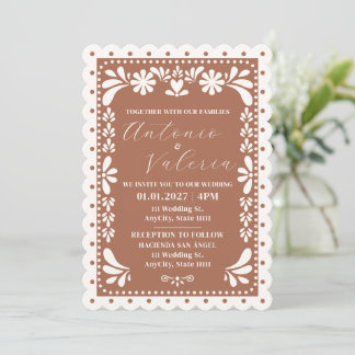 Faire-Part de Mariage Mexicain en Terre Cuite Pape