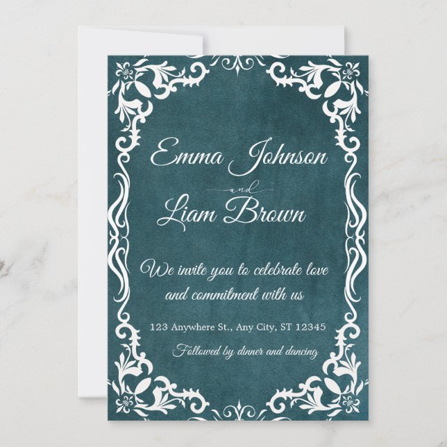 Faire-part de mariage mexicain Talavera bleu sarce (Devant)